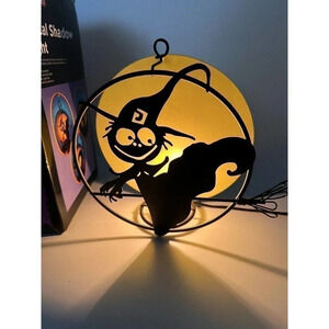 Halloween Witch Full Moon Shadow Lamp Light Decor Vintage Trendmasters 2001
